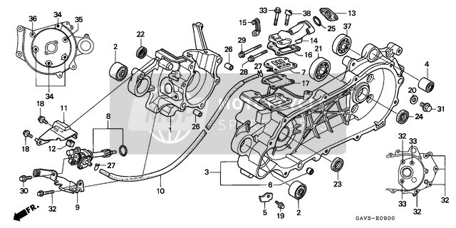 Honda SJ50 1996 Caja del cigüeñal /Bomba de aceite para un 1996 Honda SJ50